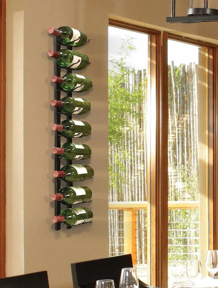 Vinotemp - 9 Bottle Epic Metal Wine Rack Black - EP‐WIRE1B
