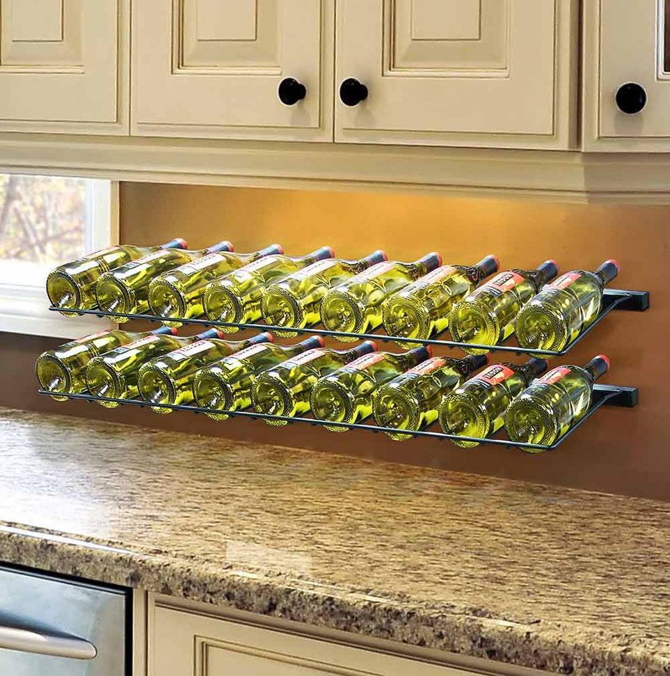 Vinotemp - 9 Bottle Epicureanist Wall-Mounted Display Rack Black - EP‐TDISPRACK