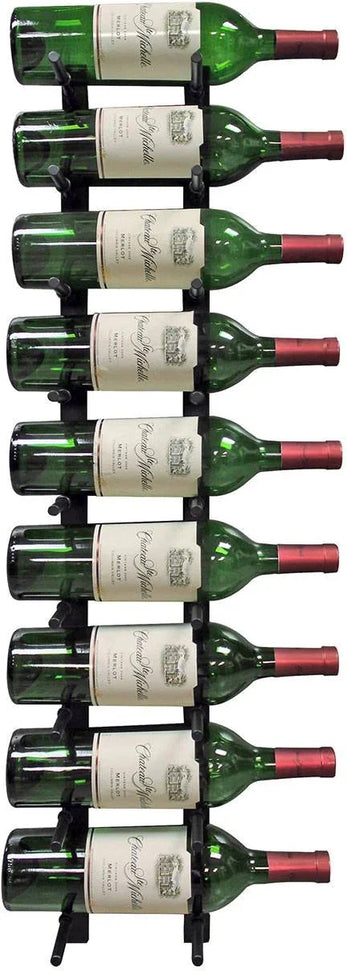 Vinotemp - 9 Bottle Modern Peg Wine Rack Black - EP‐PEGWALL9B