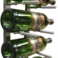 Vinotemp - 9 Bottle Modern Peg Wine Rack Stainless - EP‐PEGWALL9S