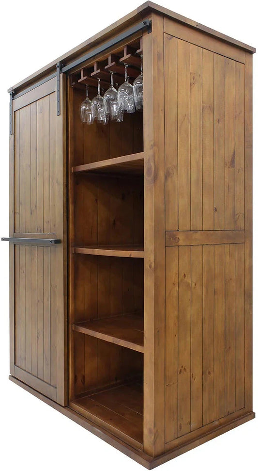 Vinotemp - Rustic Wine Cabinet With Sliding Door - VT‐RUSTICAB2D
