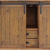 Vinotemp - Rustic Wine Credenza With Sliding Doors - VT‐RUSTICRED3D