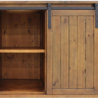 Vinotemp - Rustic Wine Credenza With Sliding Doors - VT‐RUSTICRED3D