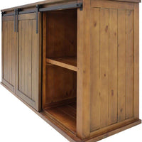 Vinotemp - Rustic Wine Credenza With Sliding Doors - VT‐RUSTICRED3D