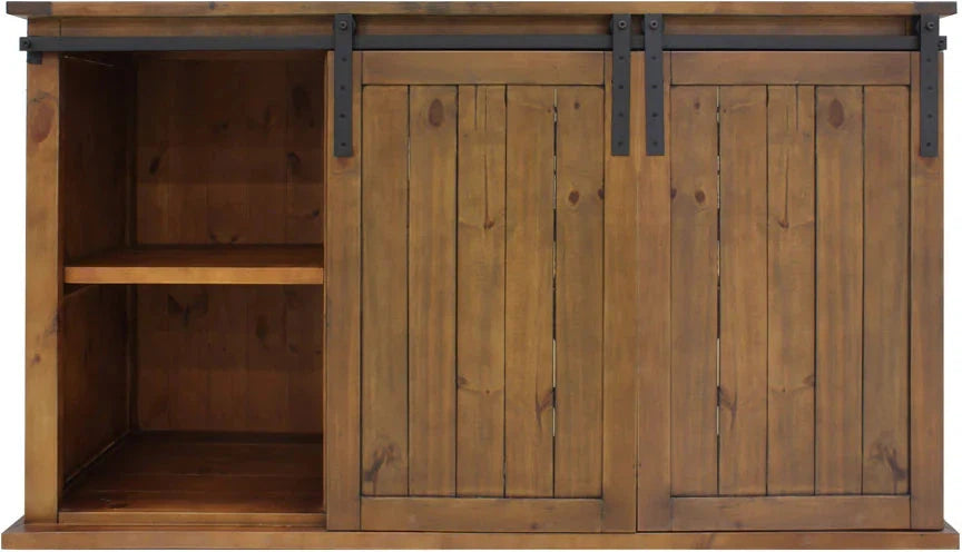 Vinotemp - Rustic Wine Credenza With Sliding Doors - VT‐RUSTICRED3D