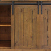 Vinotemp - Rustic Wine Credenza With Sliding Doors - VT‐RUSTICRED3D