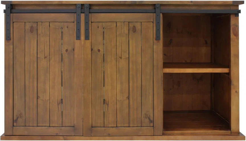 Vinotemp - Rustic Wine Credenza With Sliding Doors - VT‐RUSTICRED3D