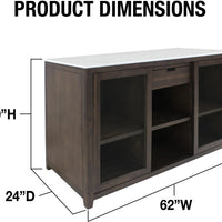Vinotemp - Wine Credenza With White Marble Tabletop - VT‐CREDMOD‐BR-W