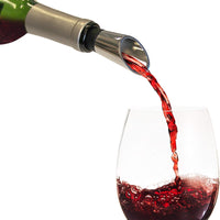 Vinturi - 4.5" Stainless Steel Chrome Plated and Silicone Construction Deluxe Wine Pourer - V9063