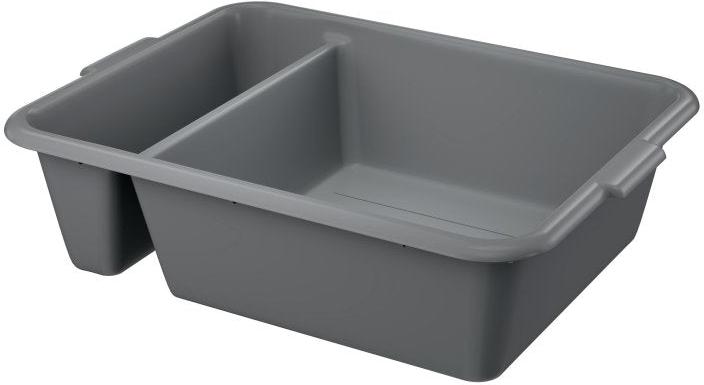 Vollrath - 1-Compartment Bus Box, 6.12" Deep, 22.875" x 17.75" x 6.125" in Gray - 1721-31