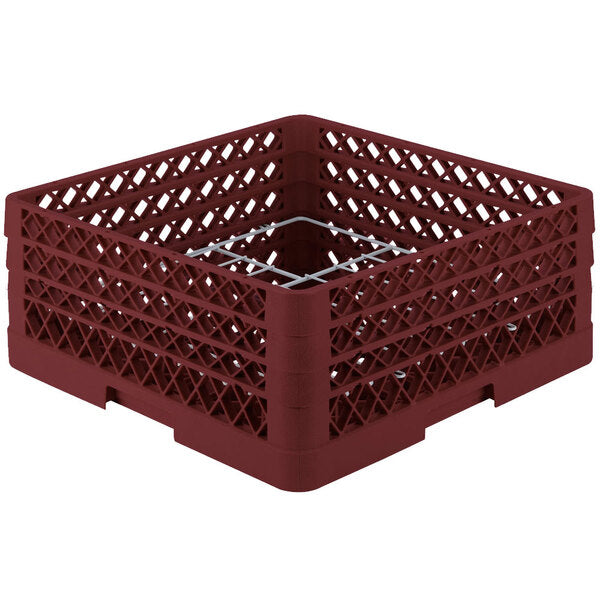 Vollrath - 12-Compartment Traex® Plate Crate® Warewashing System in Burgundy for 5.0 to 7.625" Plates - PM1211-3-21