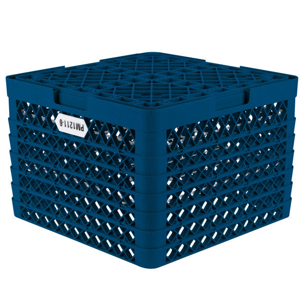 Vollrath - 12-Compartment Traex® Plate Crate® Warewashing System in Royal Blue for 10.75 to 11.187" Plates - PM1211-6-44