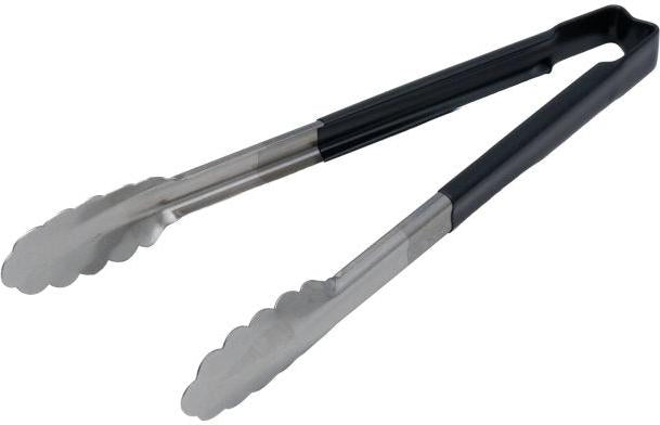 Vollrath - 12" One-Piece Scalloped Tongs with Black Handle - 4781220