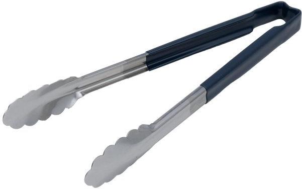 Vollrath - 12" One-Piece Scalloped Tongs with Blue Handle - 4781230