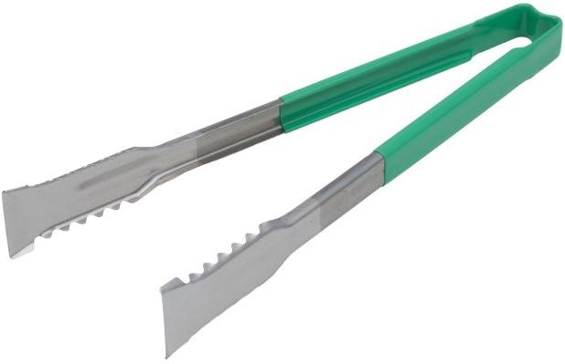 Vollrath - 12" One-Piece Tongs with and Green Handle - 4791270