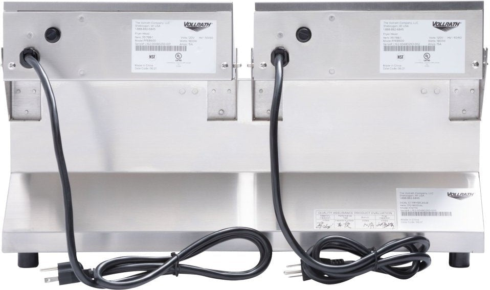 Vollrath - 120 V (Canada) Standard-Duty Double-Well Countertop Fryer - CF2-1800DUAL-C