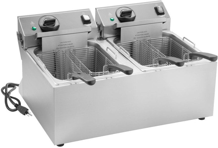 Vollrath - 120 V (Canada) Standard-Duty Double-Well Countertop Fryer - CF2-1800DUAL-C