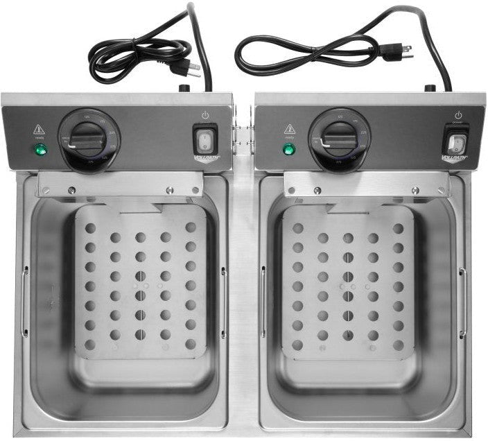 Vollrath - 120 V Standard-Duty Double-Well Countertop Fryer - CF2-1800DUAL