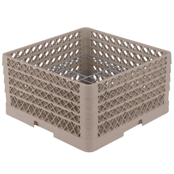 Vollrath - 15-Compartment Traex® Plate Crate® Warewashing System in Beige with 4 Risers - PM1510-4