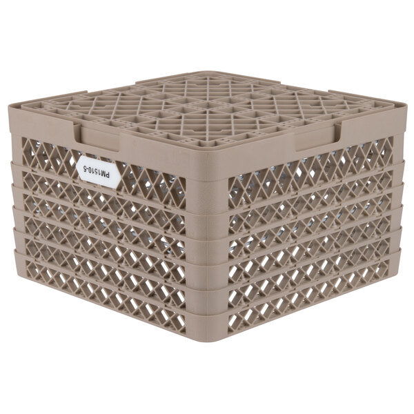 Vollrath - 15-Compartment Traex® Plate Crate® Warewashing System in Beige with 5 Risers - PM1510-5