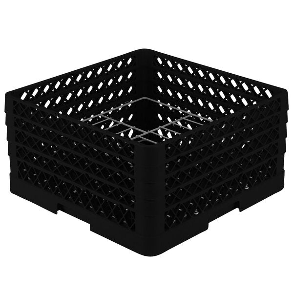 Vollrath - 15-Compartment Traex® Plate Crate® Warewashing System in Black with 4 Risers - PM1510-4-06