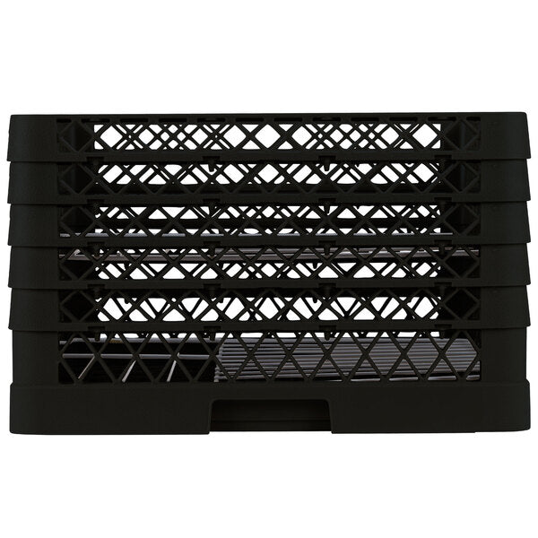 Vollrath - 15-Compartment Traex® Plate Crate® Warewashing System in Black with 5 Risers - PM1510-5-06