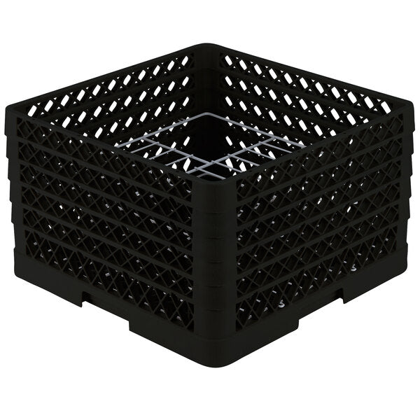 Vollrath - 15-Compartment Traex® Plate Crate® Warewashing System in Black with 5 Risers - PM1510-5-06