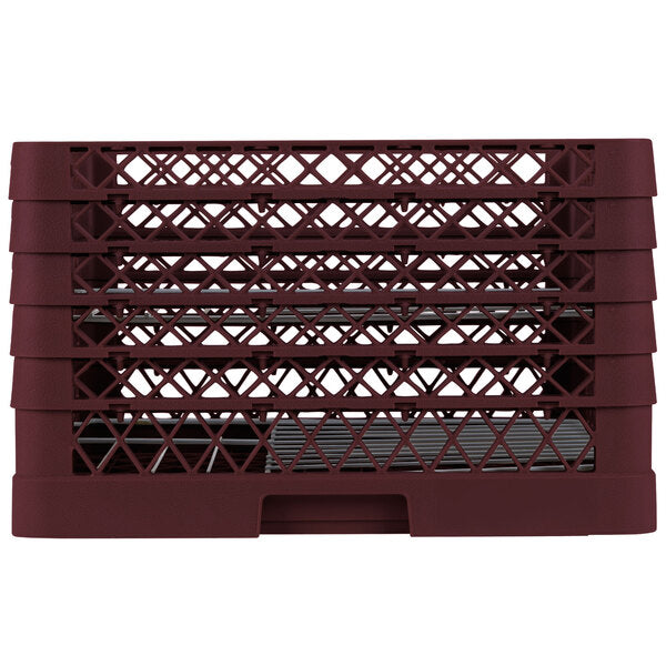 Vollrath - 15-Compartment Traex® Plate Crate® Warewashing System in Burgundy with 5 Risers - PM1510-5-21