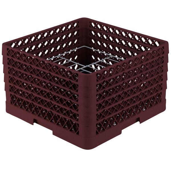 Vollrath - 15-Compartment Traex® Plate Crate® Warewashing System in Burgundy with 5 Risers - PM1510-5-21