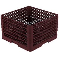 Vollrath - 15-Compartment Traex® Plate Crate® Warewashing System in Burgundy with 5 Risers - PM1510-5-21