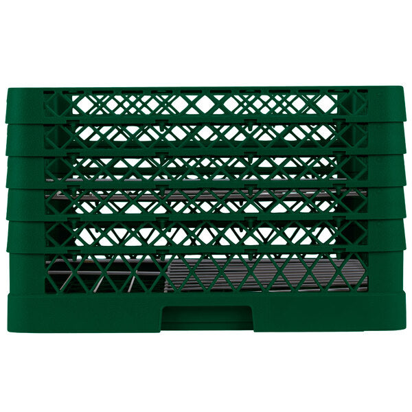 Vollrath - 15-Compartment Traex® Plate Crate® Warewashing System in Green with 5 Risers - PM1510-5-19