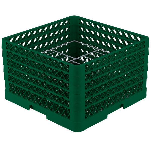 Vollrath - 15-Compartment Traex® Plate Crate® Warewashing System in Green with 5 Risers - PM1510-5-19