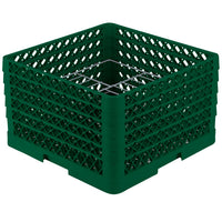 Vollrath - 15-Compartment Traex® Plate Crate® Warewashing System in Green with 5 Risers - PM1510-5-19