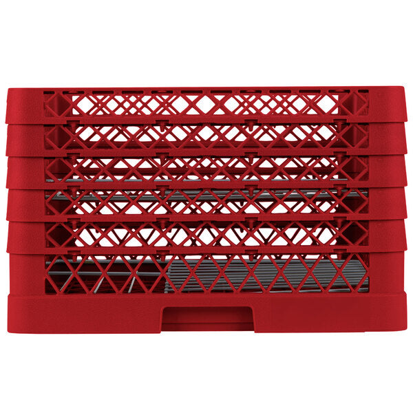 Vollrath - 15-Compartment Traex® Plate Crate® Warewashing System in Red with 5 Risers - PM1510-5-02