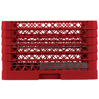 Vollrath - 15-Compartment Traex® Plate Crate® Warewashing System in Red with 5 Risers - PM1510-5-02