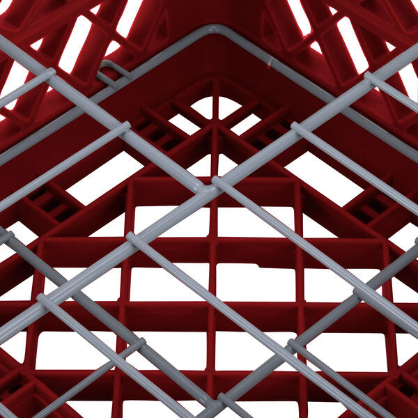 Vollrath - 15-Compartment Traex® Plate Crate® Warewashing System in Red with 5 Risers - PM1510-5-02