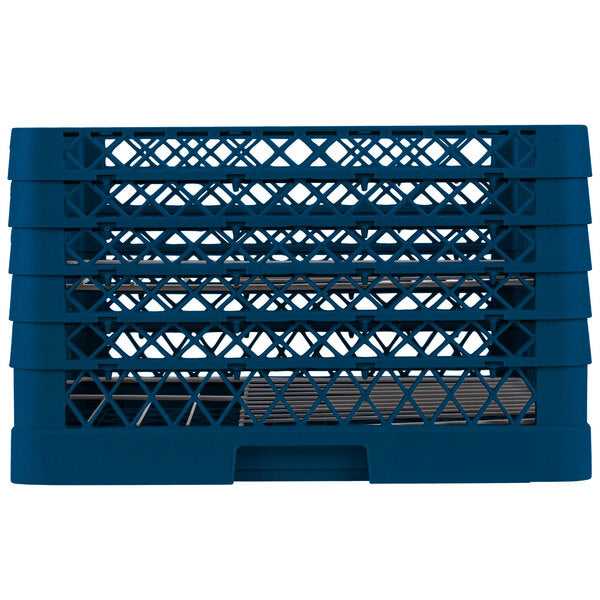 Vollrath - 15-Compartment Traex® Plate Crate® Warewashing System in Royal Blue with 5 Risers - PM1510-5-44