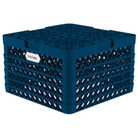 Vollrath - 15-Compartment Traex® Plate Crate® Warewashing System in Royal Blue with 5 Risers - PM1510-5-44