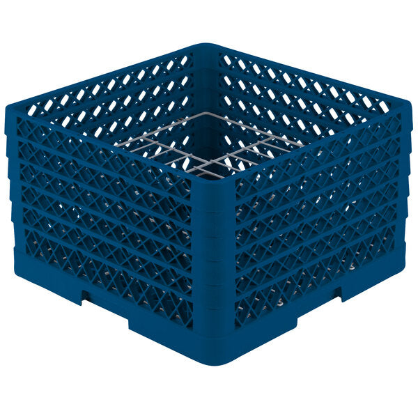 Vollrath - 15-Compartment Traex® Plate Crate® Warewashing System in Royal Blue with 5 Risers - PM1510-5-44