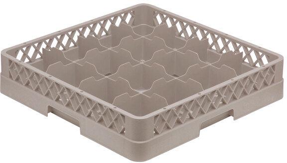 Vollrath - 16-Compartment Traex Full-Size Cup Rack, 19.75" x 19.75" x 4" in Beige without Risers - TR4