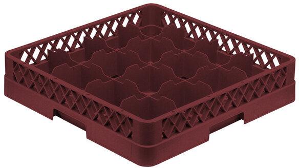 Vollrath - 16-Compartment Traex Full-Size Cup Rack, 19.75" x 19.75" x 4" in Burgundy without Risers - TR4-21