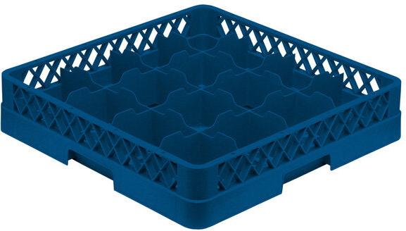 Vollrath - 16-Compartment Traex Full-Size Cup Rack, 19.75" x 19.75" x 4" in Royal Blue without Risers - TR4-44