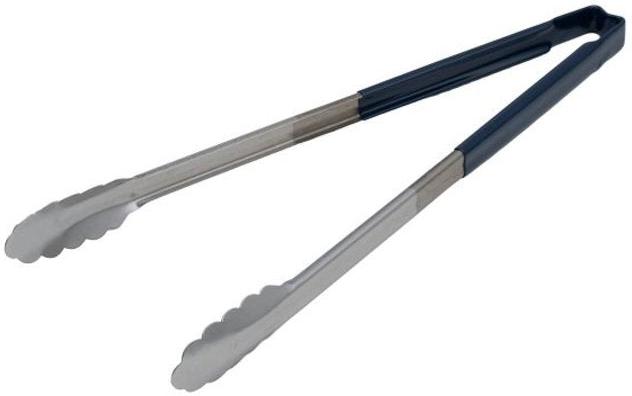 Vollrath - 16" One-Piece Scalloped Tongs with Blue Handle - 4781630