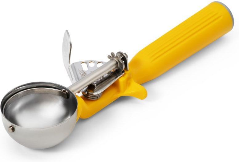 Vollrath - 1.625 Oz One-Piece Thumb Disher with Yellow Handle - 47144