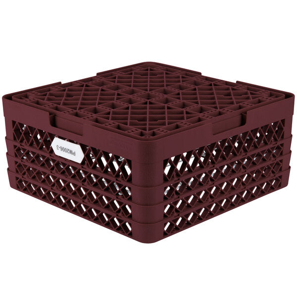 Vollrath - 20-Compartment Traex® Plate Crate® Warewashing System in Burgundy for 4.75 to 6.5" Plates - PM2006-3-21