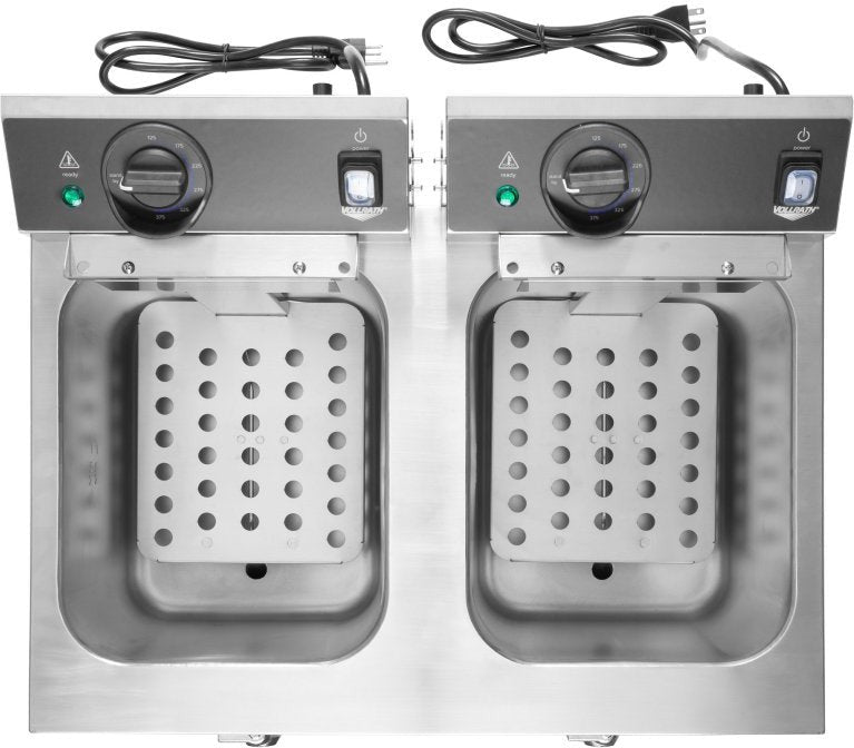 Vollrath - 208-240 V (Canada) Medium-Duty Dual Countertop Fryer With Drain - CF4-3600DUAL-C