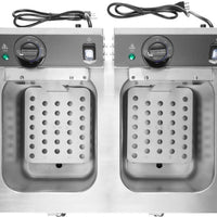 Vollrath - 208-240 V (Canada) Medium-Duty Dual Countertop Fryer With Drain - CF4-3600DUAL-C
