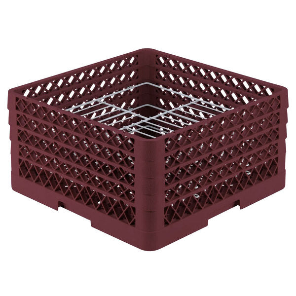 Vollrath - 21-Compartment Traex® Plate Crate® Warewashing System in Burgundy for 8.75 to 9.187" Plates - PM2110-4-21