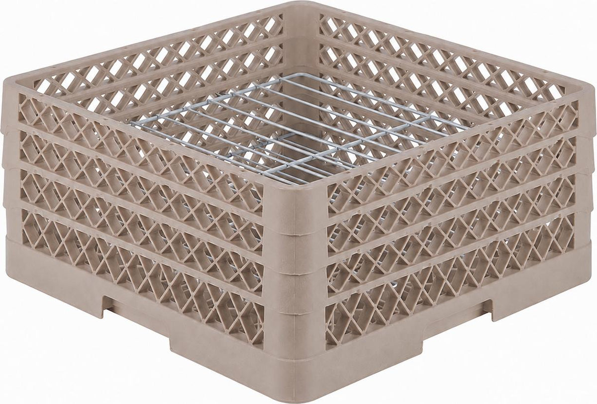 Vollrath - 22-Compartment Traex® Plate Crate® Warewashing System in Beige with 3 Risers - PM2209-3