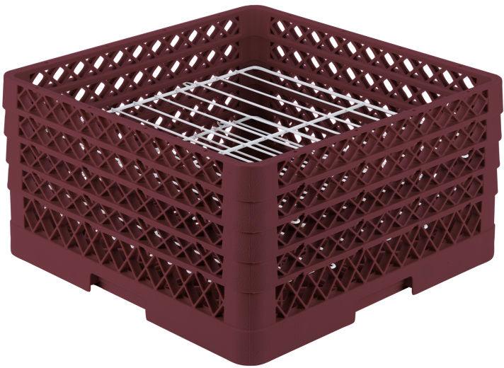 Vollrath - 22-Compartment Traex® Plate Crate® Warewashing System in Burgundy with 3 Risers - PM2209-3-21